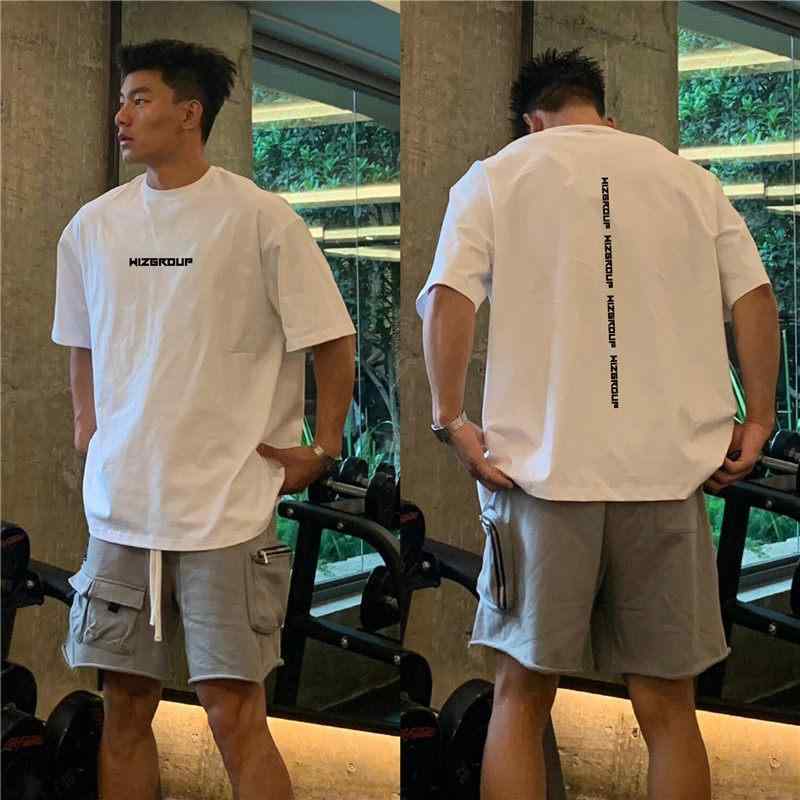 乐天商城 - Tシャツ メンズ 半袖 ゆったり ワイルド ストリート プリント アルファベット コットン トップス ルーズフィット カジュアル 普段使い グラフィックデザイン