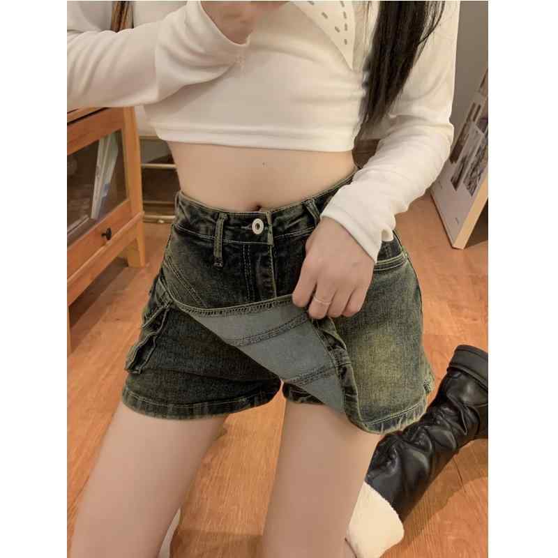 デニム スカート レディース デニム ショートパンツ デニム スカートパンツ 大きい...
