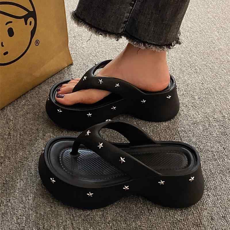 サンダル 女性用 夏 厚底 ヒール 増高 ビーチシューズ 屋外用 防滑 軽量 柔軟素材 ブラック ピンク系 アイボリー カジュアルスタイル 普段使い 伸縮性 吸湿速乾 接触冷感