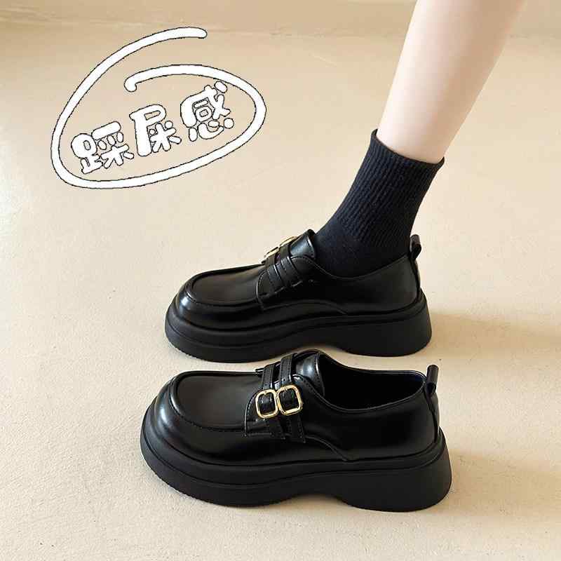 Women'S Shoes - ローファーシューズ レディース メアリージェーン ブラック 本革 厚底 秋 通勤用 スカートコーデ フラットシューズ 快適 クッション性 普段使い カジュアルスタイル 軽量 柔軟素材