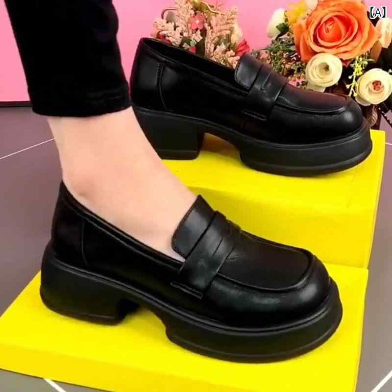 レディース 厚底 革 ローファーシューズ 春秋 快適 ソフトソール フラットシューズ 大きめサイズ カジュアル 履きやすい 日常使い 軽量 伸縮性 吸湿速乾 女性用 靴 鞄なし 通勤 通年