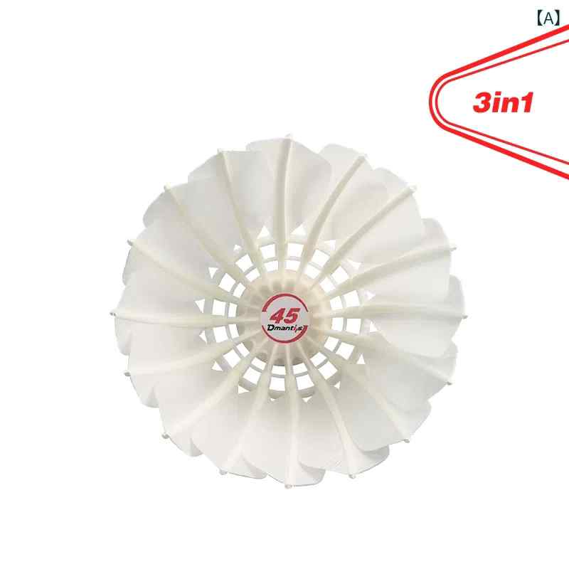 バドミントン シャトルコック 訓練用 3段式 耐久性 飛行安定 練習球 室内用 プロ仕様 羽根 軽量 高速フライト