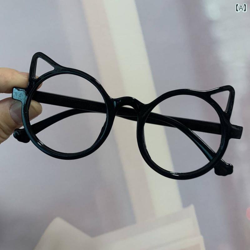 樂天商城 - メガネフレーム 女子学生用 猫耳付き 大型 ロリータ風 装飾 かわいい ファッション 写真映え デコレーション ビッグシルエット 日常使い