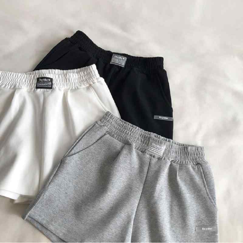 裤子 - レディース ショートパンツ 夏季 春夏 綿混 接触冷感 ゆったり 伸縮性 ウエストゴム 高腰 スリム効果 ワイドレッグ 普段使い カジュアル 学生服 スポーツウェア 軽量 吸湿速乾 通勤 通学 アウトドア ブラック グレー ベージュ ピンク系