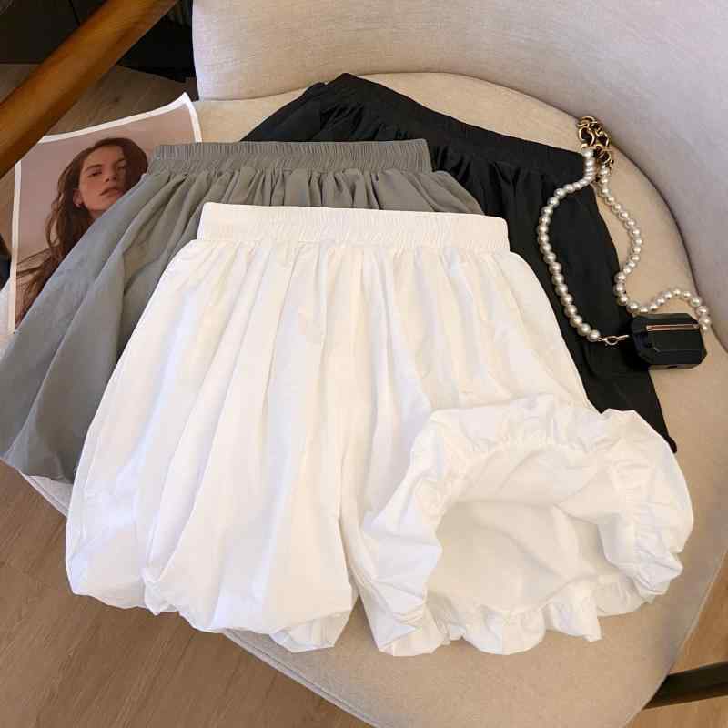 乐天商城 - スカート 女性用 春夏 高腰 Aライン 膝丈 かわいい 軽量 伸縮性 ハート型 フレア プチプラ ガーリー コットン混 デイリー ショートパンツ フィット スリム効果 ポケット付き イージーケア ソフトタッチ