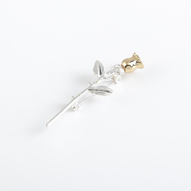 ブローチ メンズ レディース バラ モチーフ デザイン ユニーク スーツ 襟元 バッジ ピン アクセサリー 装飾 個性派 普段使い