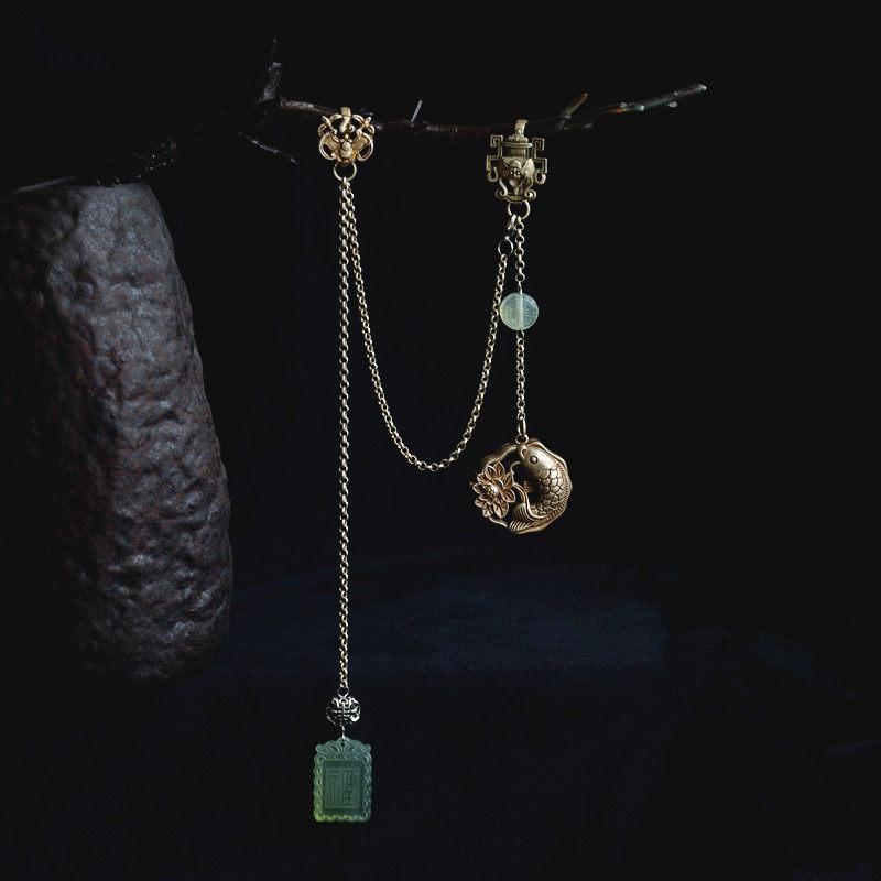ブローチ チャイナドレス アクセサリー レトロ 銀調 襟ピン 復古風 男女兼用 装飾品 ピン クリップ ペンダント セット ジュエリー コーディネート