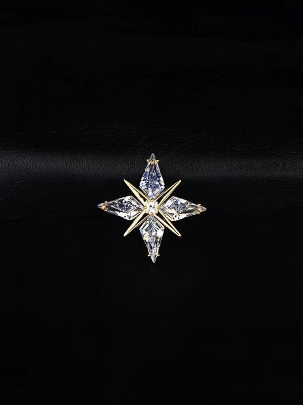 ブローチ 胸針 金メッキ 高級感 ファッション ピン メンズ レディース スーツ 胸花 シャツ アクセサリー