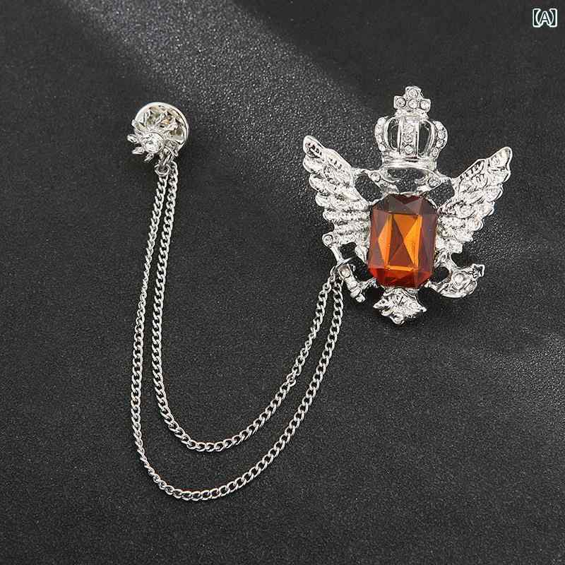 メンズ タイピン ゴールド タッセル チェーン 上品 スーツ ピン 胸花 アクセサリー...