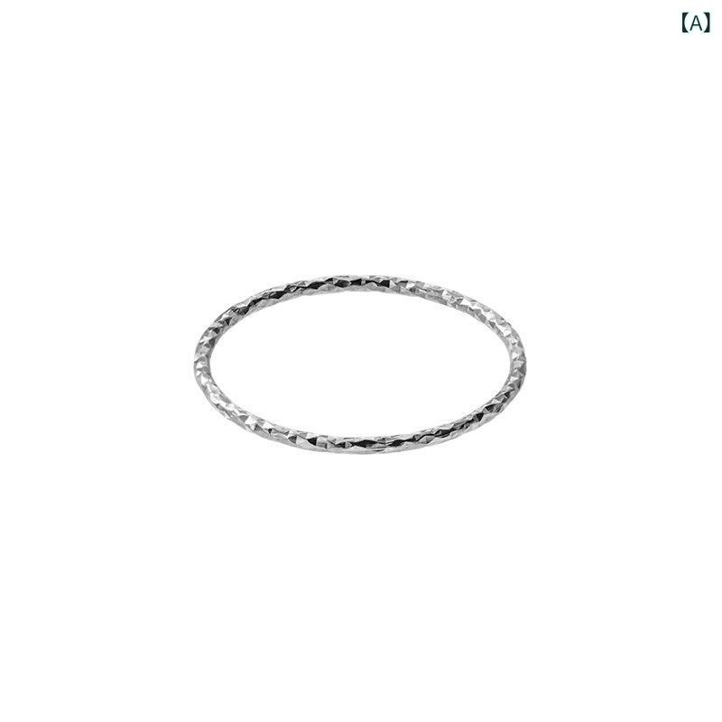 指輪 925シルバー 極細 花モチーフ シンプル 個性 小指用 人差し指用 女性用 日常使い 輝き 軽量