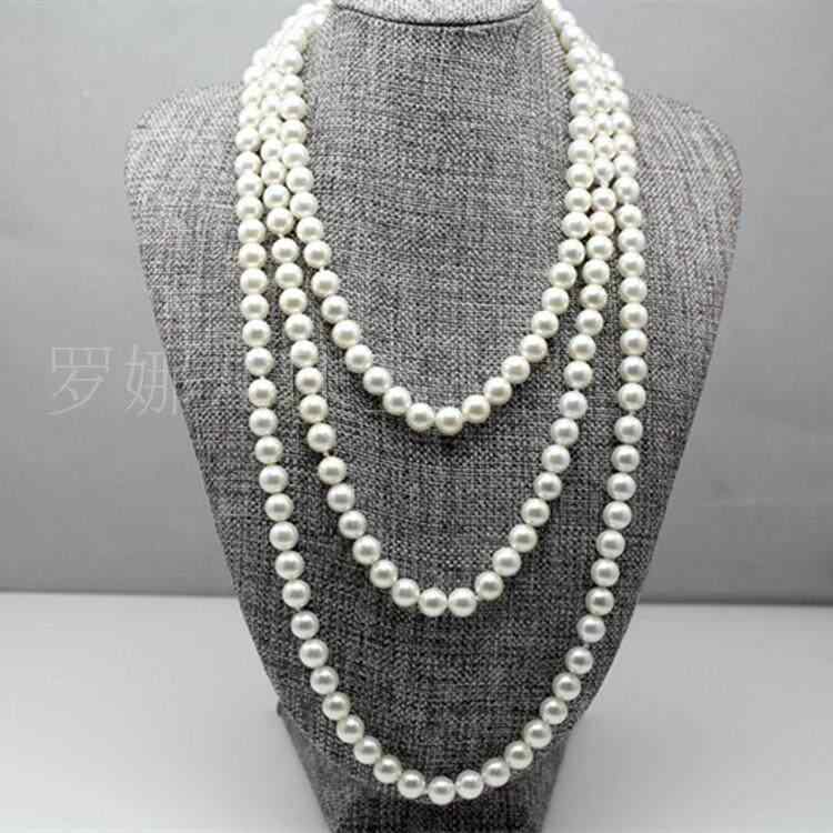 Garnet - ネックレス レディース パール 母貝 丸珠 鎖骨チェーン 多層 貝殻 宝珠 ロング セーター アクセサリー チャイナドレス コーディネート 日常使い エレガント シンプル デザイン