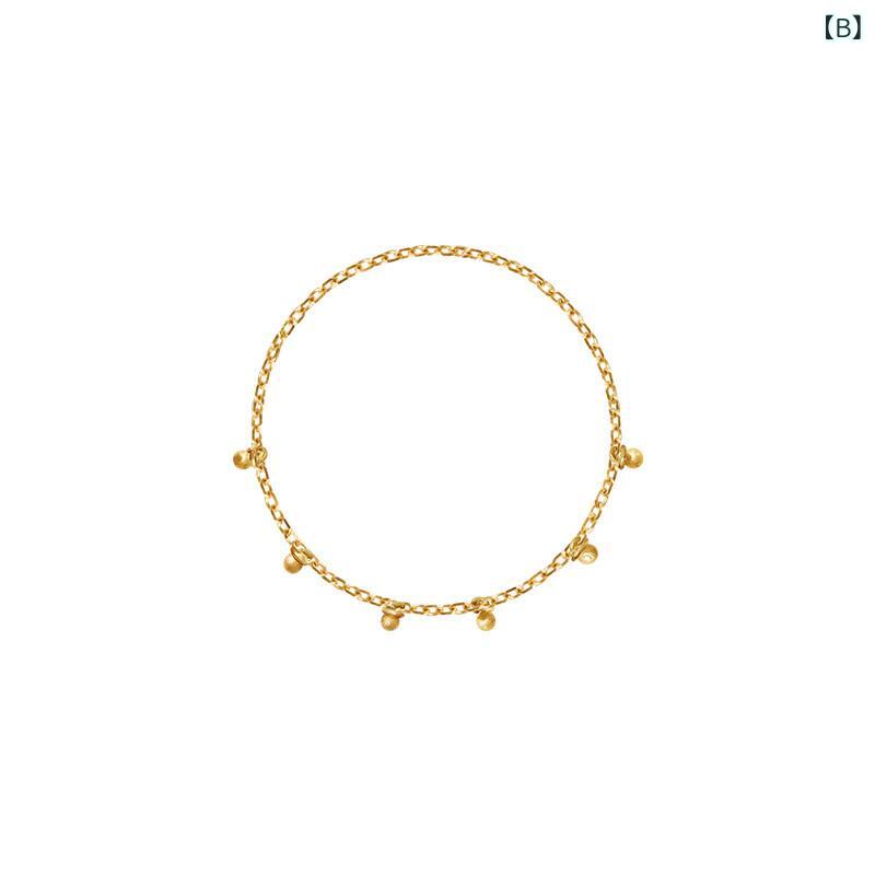 リバーパディの指輪 ゴールド チェーン 細い 18k シンプル 女性用 アクセサリー 日常使い 軽量 肌触り良い ジュエリー リング ゴールドアクセ｜アングル2