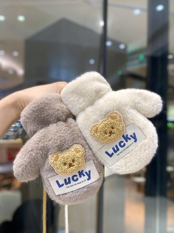 キッズ 手袋 冬用 暖か 加厚 ふわふわ かわいい ベビー 防寒 ミトン 首掛け 保温 柔らか 室内外 普段使い
