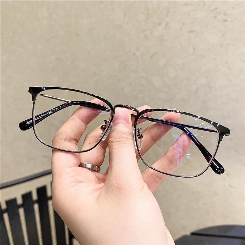 RAY-BAN - メンズ メガネ 金属フレーム ブルーライトカット 度なし ビジネス シンプル 韓国風 小顔効果 軽量 快適 普段使い 通勤 形状 細身 素材 合金 機能 保護 視力