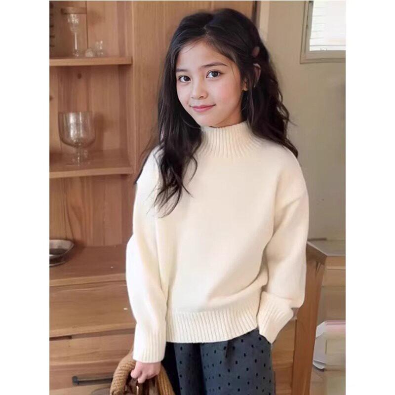 女の子 ハーフハイネック プルオーバー 厚手ニットセーター 秋冬 おしゃれ インナ...