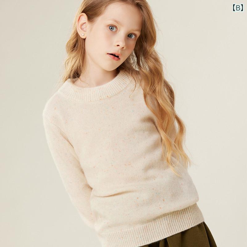 ニットセーター 子供用 秋冬 ハーフタートルネック カシミヤ 無地 プルオーバー 厚...