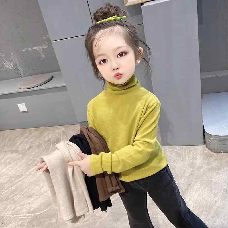 Sweater - セーター 女児 ハイネック 秋冬 ニット インナー トップス 暖か 柔らか 素材 普段使い コーディネート