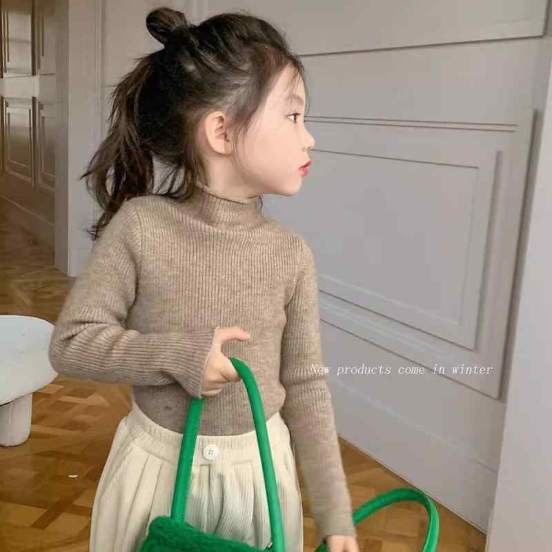 秋冬 キッズ ベビー セーター ハーフハイネック 単色 ニット トップス 保暖 インナー 普段使い 柔らかい 暖か 合わせやすい おしゃれ スタイリッシュ 子供服
