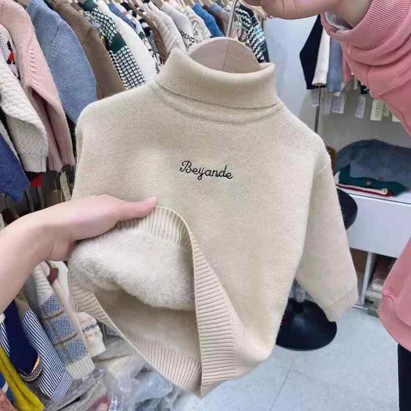 キッズ ハイネック ニット セーター 秋冬 厚手 暖か インナー トップス 子供服 ベ...