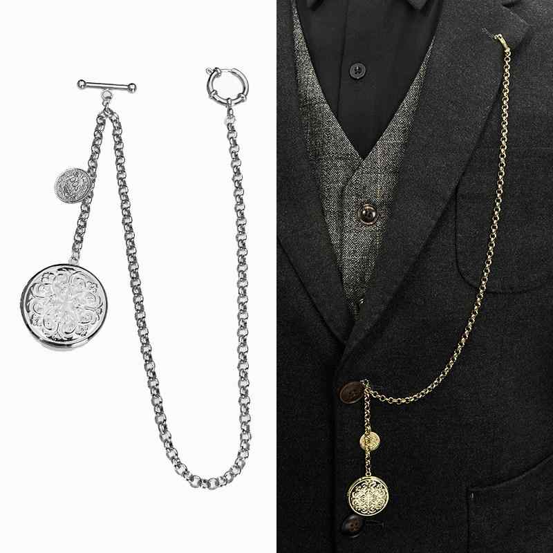 メンズ アクセサリー レトロ ベストチェーン スーツ用 長鎖 多用途 胸花 懐中時計チェーン 腰チェーン 鍵装飾 ヴィンテージ風 フォーマル 装飾品 金属加工