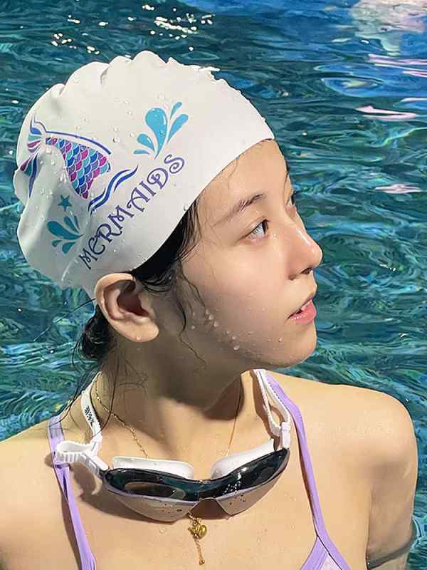 スイムキャップ 女性用 長髪対応 締め付けフリー 大きめ 防水 シリコンゴム 耳保護 かわいいデザイン 大人用 トレーニング 競泳 試合用 プール 水泳 快適 伸縮性