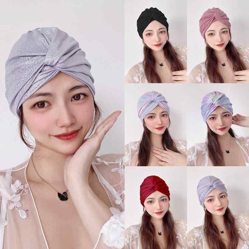スイムキャップ レディース 布製 プリーツ ゆったり長髪対応 締め付けフリー 大型サイズ かわいい 耳ガード 顔映え 夏用 プール ビーチ 快適 保護 軽量