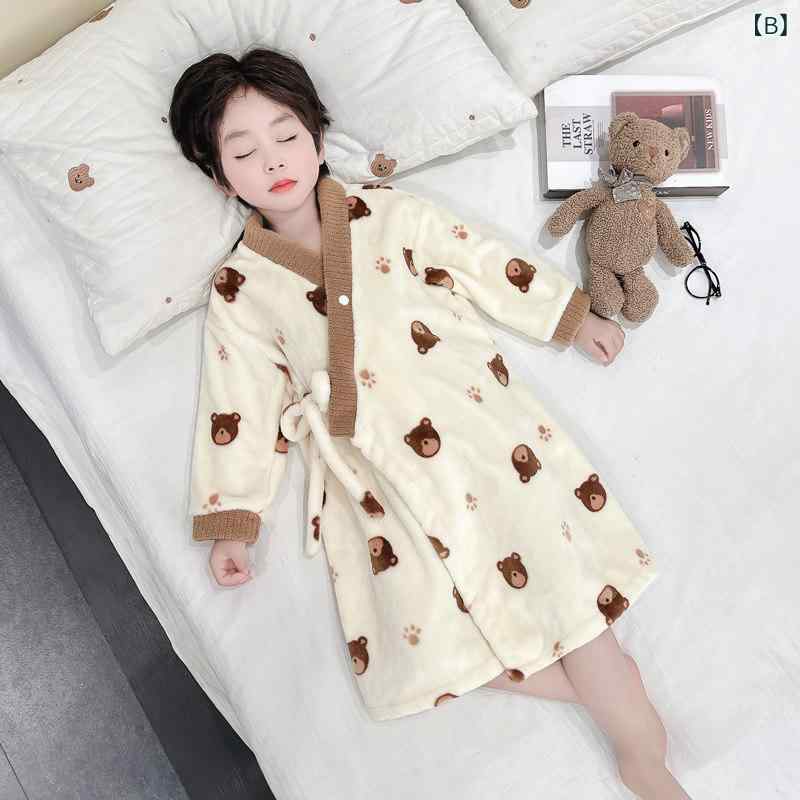 キッズ 男の子 パジャマ 寝間着 フランネル 秋冬 中長丈 コーラル 暖か 保温 部屋着 ベビー 子供用 防寒 柔らか 就寝