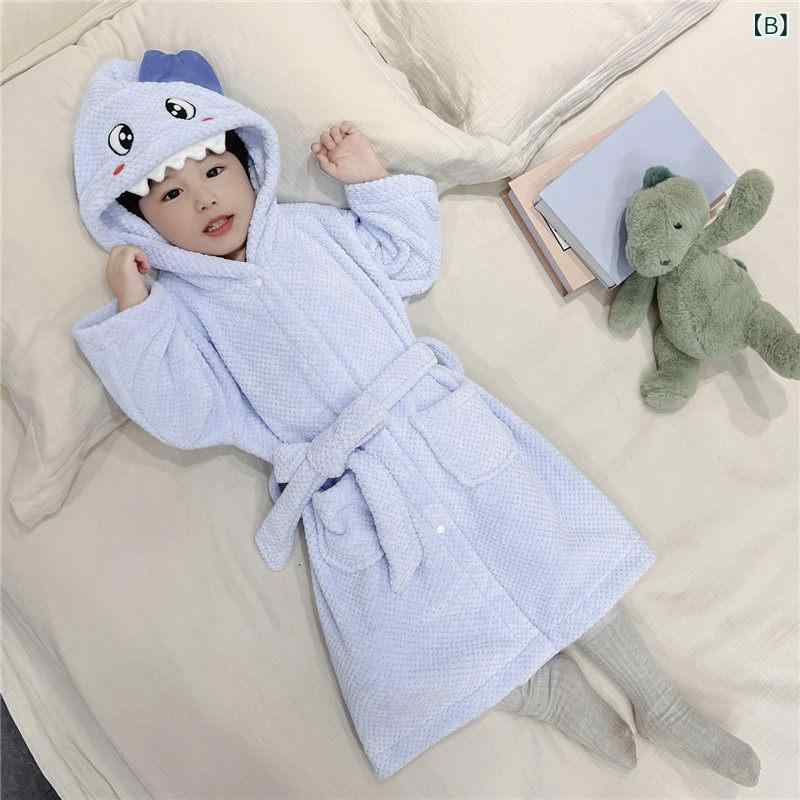 男の子 子供 フード付き 厚手 バスローブ 吸水性 コーラルフランネル 秋冬 部屋着 ガウン 浴衣風 柔らかい素材 暖か 家居