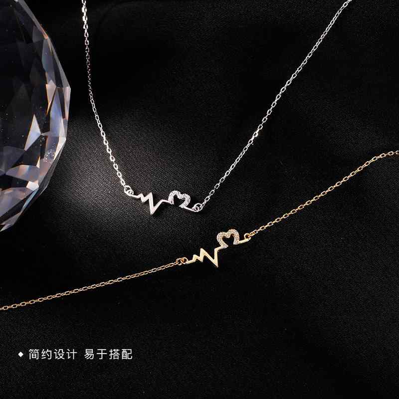 Other - ネックレス 女性用 シルバー 空洞 ハート 鎖骨チェーン クール シンプル 軽量 普段使い シルバーアクセサリー ハートモチーフ 細身チェーン レイヤード可能 アクセサリー