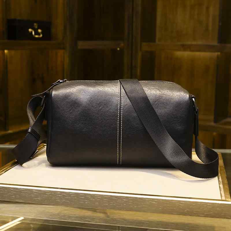 Boston Bags - ショルダーバッグ メンズ 本革 上質牛革 通勤用 ビジネス カジュアル レジャー 小型 枕型 高級感 斜め掛け コンパクト 普段使い 耐久性 軽量 天然レザー ソフトタイプ