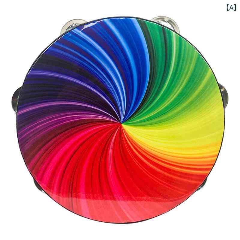 打楽器 手鼓 鈴鼓 幼稚園用 子供用 ダンス リズム 音楽教育 楽器 パーカッション 軽量 小型 手持ち 伝統スタイル 初心者向け グループレッスン