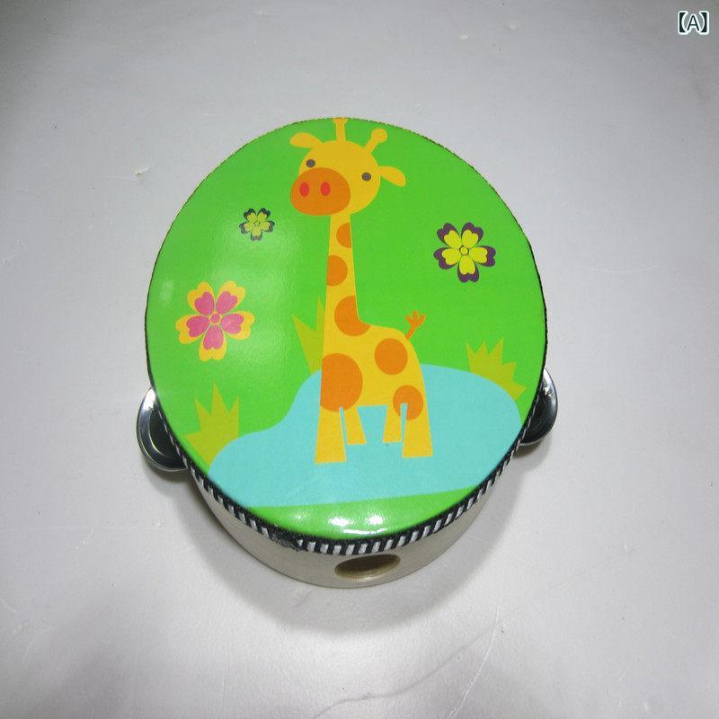 鈴鼓 子供用 木製 小型 手拍鼓 幼稚園 音楽教育 リズム楽器 パフォーマンス 赤ちゃん対応 室内遊び 音遊び 天然木 軽量 簡単演奏 教育玩具 通年使用