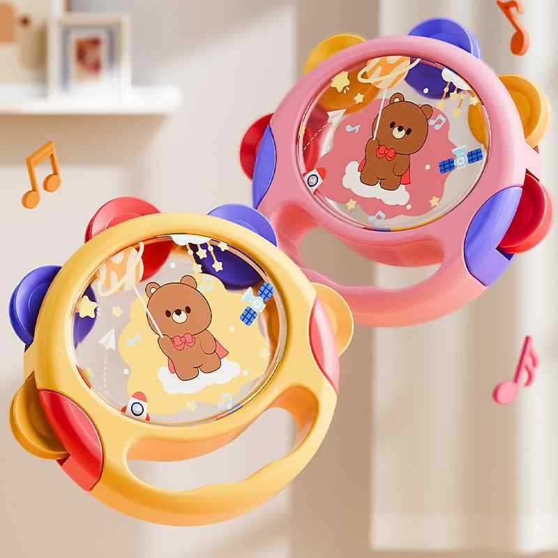 ベビー 打楽器 手拍鼓 鈴鼓 知育玩具 音遊び 早期教育 乳幼児用 オルフ手持ちベル 簡単操作 安全素材