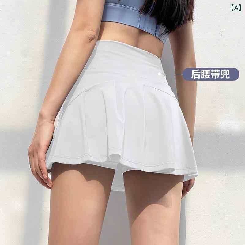 テニススカート レディース ハイウエスト ポケット付き 光漏れ防止 速乾 吸湿速乾 ヨガ フィットネス バドミントン ランニング トレーニング ショート丈 スポーツウェア 伸縮性 軽量 アウトドア