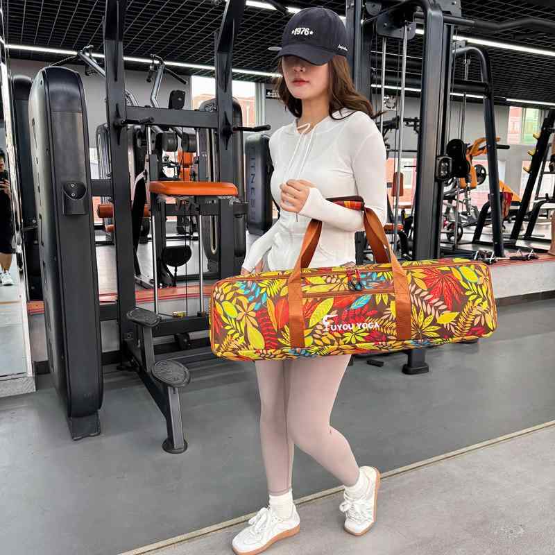 ヨガバッグ レディース 大容量 多機能 持ち運びやすい ヨガマット収納 フィットネス スポーツ 鞄 女性用 ファッション 大花柄 手提げバッグ フラワープリント 普段使い 軽量 伸縮性