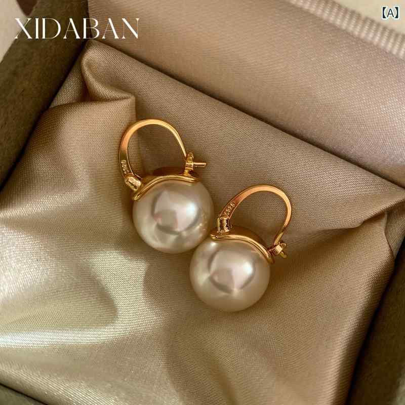 イヤリング レディース 大粒 パール 銀 高級感 型 スタッド アクセサリー ジュエリー 女性用 淡水パール シンプル 日常使い