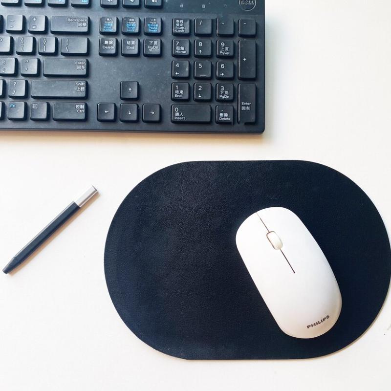 Patterned Type - マウスパッド 小型 楕円形 防水 シンプル 高級感 単色 ノートPC用 オフィス ポータブル 革 コンパクト デスクアクセサリー 滑り止め 軽量 耐久性