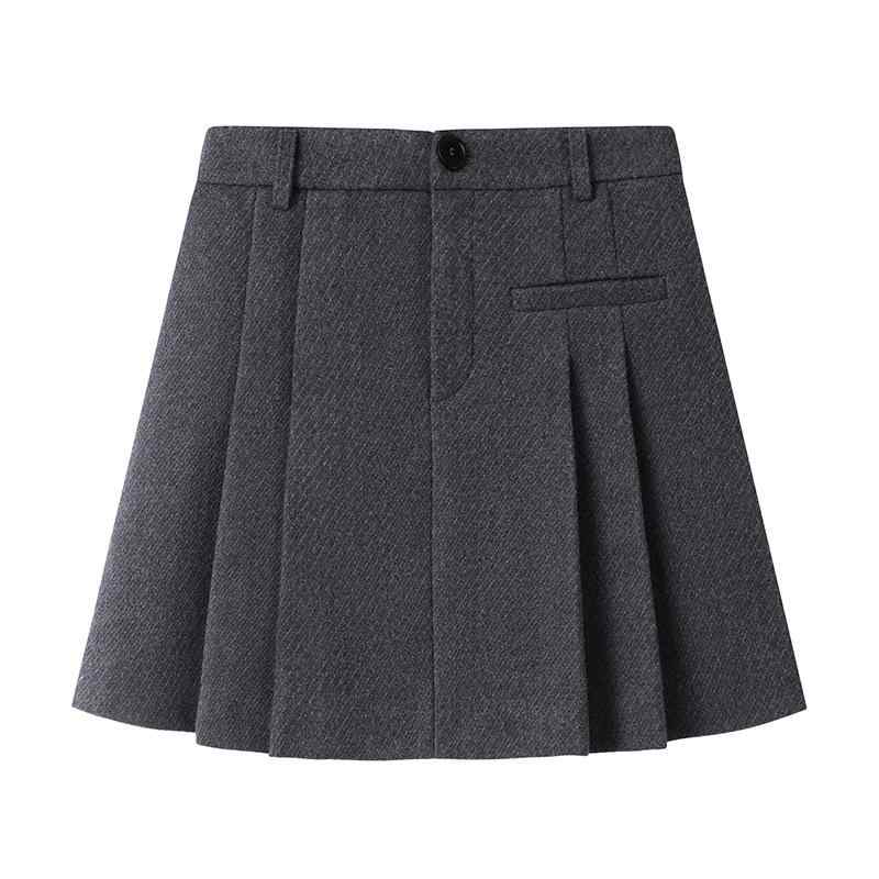スカート 女性用 半身 プリーツ 秋冬 Aライン ミニ丈 膝丈 小柄対応 フレア フレアシルエット ウール混 暖か 軽量 伸縮性 通勤 普段使..