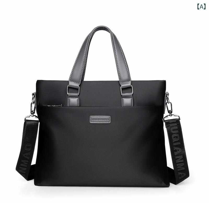 Attache Case - ビジネスバッグ 男性用 大容量 シンプル カジュアル ラップトップ対応 ハンドキャリー 通勤用 ブリーフケース 鞄