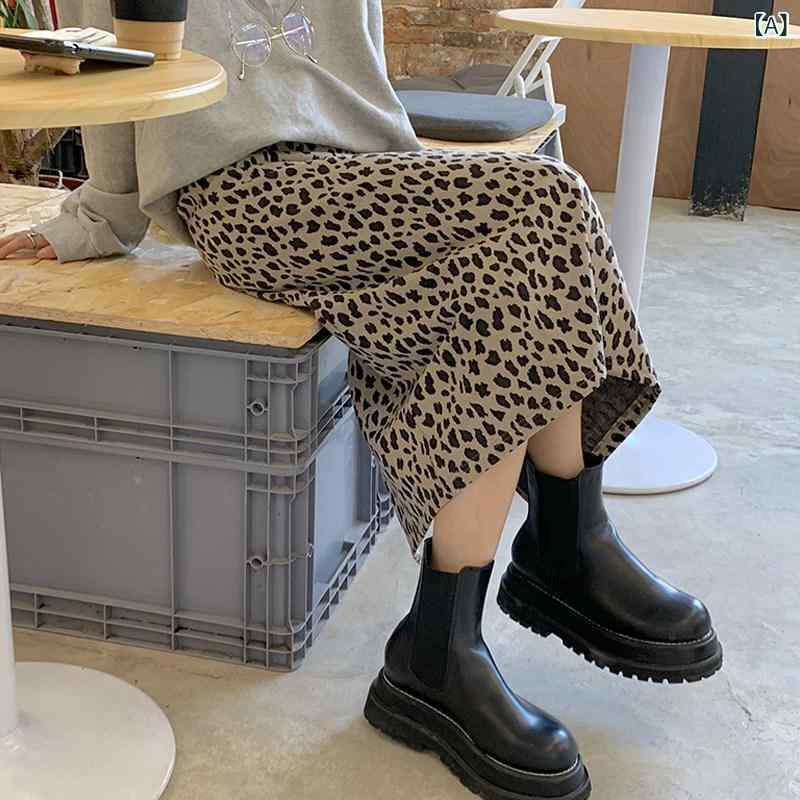 スカート レディース ヒョウ柄 スリット ハイウエスト ヒップハグ ミドル丈 秋 レトロ スタイリッシュ スリムライン ボディコン フェミ..