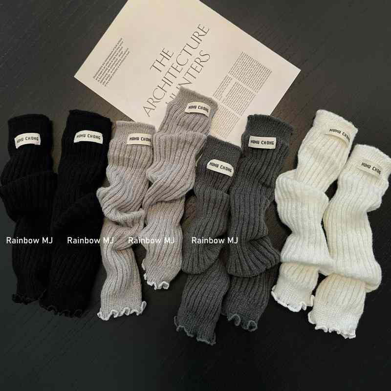 Leg Warmer - ソックスカバー キッズ 女の子 秋冬 レース ロング 筒 重ね スタイル 韓国風 布タグ 付き 暖か 伸縮 素材 普段使い
