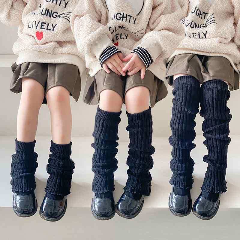 Leg Warmer - 女の子 秋冬 長筒ソックス 純綿 保暖 膝上 太もも 膝保護 フリル付き 暖か 綿素材 子供用 ハイソックス 伸縮性 室内履き