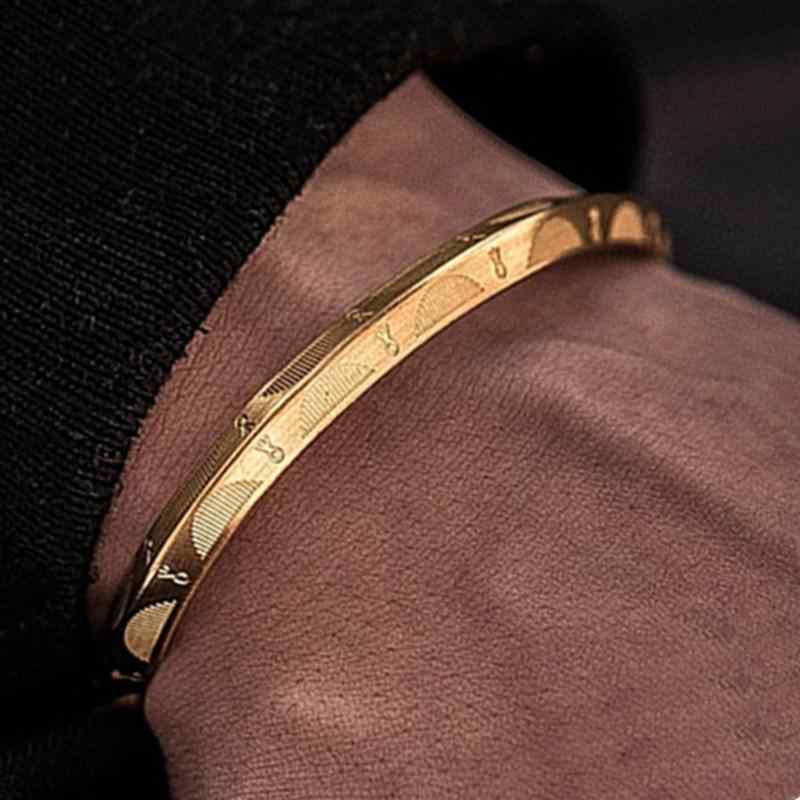ブレスレット 開口式 チタン合金 ステンレス 手首輪 レトロ ビンテージ 個性 シンプル ミニマム ファッション アクセサリー メンズ レディース ユニセックス カップル用 耐久性 普段使い ギフト対応(4.0)