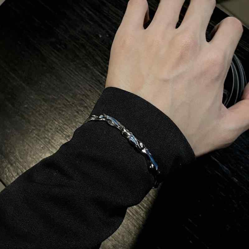 ブレスレット メンズ レディース カップル用 アイスブルー 釉薬仕上げ クール シンプル ミニマル デザイン 高級感 汎用 日常使い 軽量 ユニーク アクセサリー