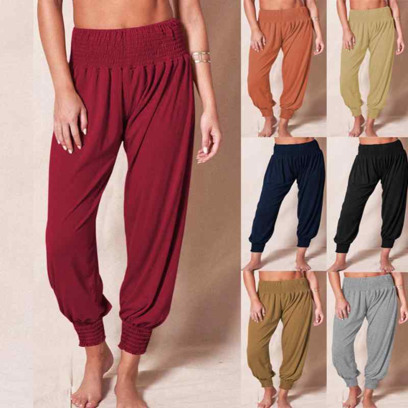 Pants - レディース パンツ 居家用 ゆったり ロングパンツ 無地 スポーツ ヨガ テーパードパンツ 女性用 スタイル コットン ストレッチ 軽量 吸湿速乾 春夏 秋冬 通勤 通学 普段使い アウトドア カジュアル ビッグシルエット ブラック グ