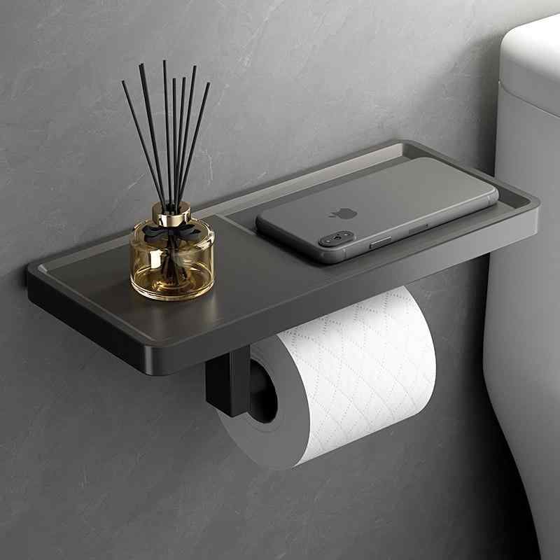 Holder - トイレットペーパーホルダー ステンレス製 壁掛け 穴あき不要 ロールペーパー置き トイレ用 衛生紙ラック バスルーム収納 耐久性 シンプルデザイン