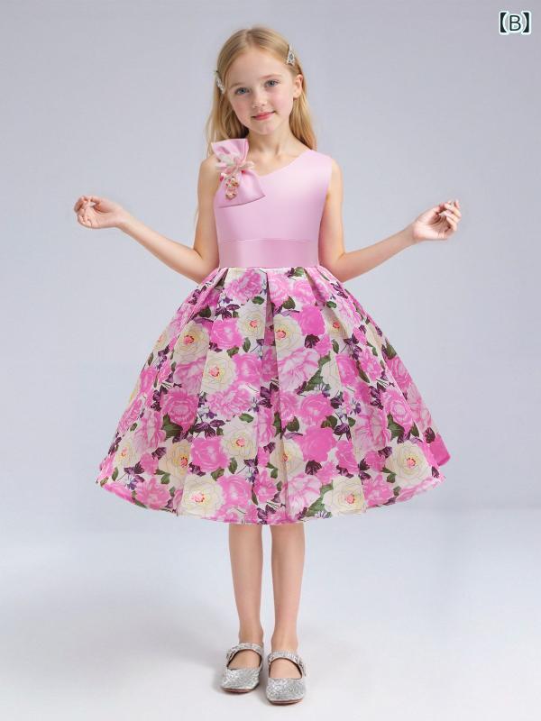 ワンピース キッズ 子供服 女の子 ドレス 礼服 プリンセスドレス ノースリーブ 発...