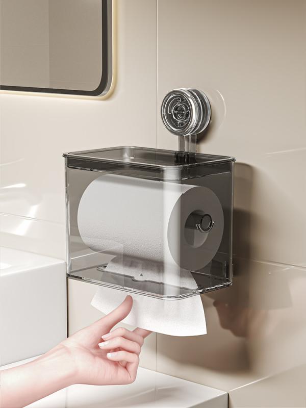トイレットペーパー ホルダー 吸盤式 壁掛け 穴あけ不要 浴室 トイレ 収納 雑貨 置物 ラック 防水 簡単設置
