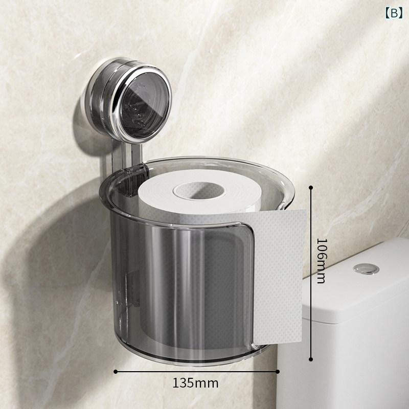 リバーパディのトイレットペーパーホルダー 浴室用 吸盤式 壁掛け 収納ラック 穴あけ不要 トイレ用 紙巻き置き コンパクト シンプル 収納筒 ティッシュ対応 日常使い 機能的 耐久性｜アングル3
