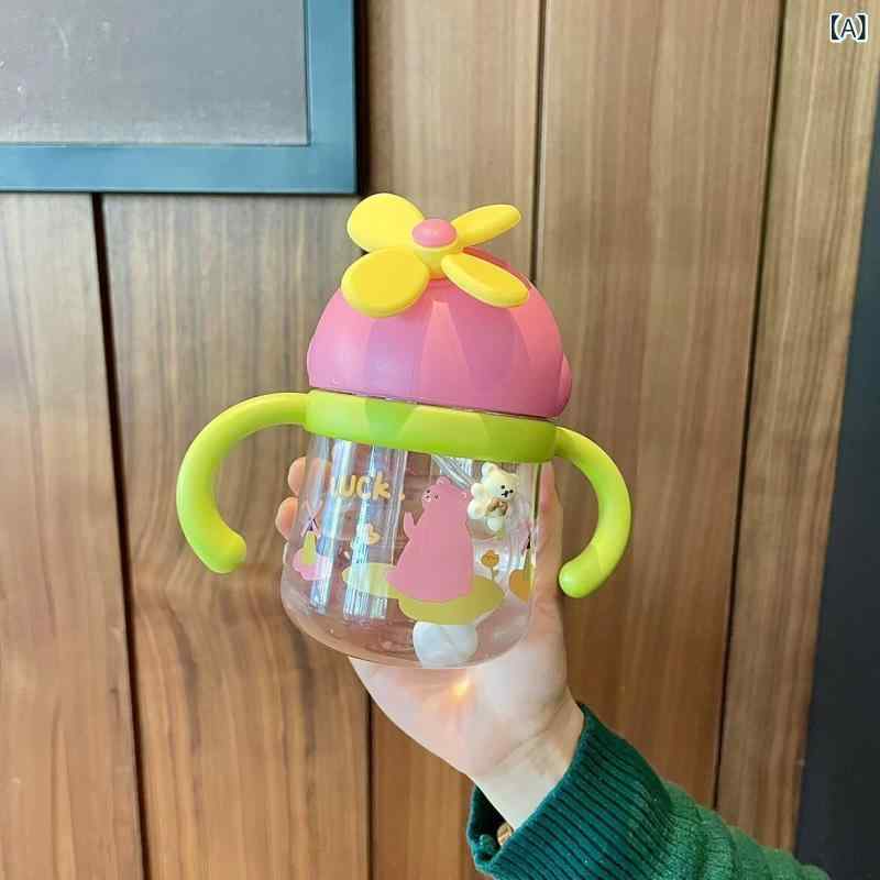 Mug Cup - ベビー ストローカップ 幼児用 飲水ボトル ミルクボトル 対応 1歳児 安全素材 軽量 漏れ防止 機能 洗いやすい タイプ